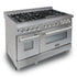ZLINE 48" Dual Fuel Snow Stainless Range, Snow Stainless Door, RAS-SN-48