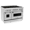 ZLINE 48" Gas Burner/Electric Oven Range Stainless, Brass Burners, RA-BR-48