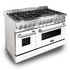 ZLINE 48" Professional Dual Fuel Range with White Matte Door, RA-WM-48