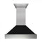ZLINE 48" Snow Finish Wall Range Hood, Black Matte Shell, 8654BLM-48