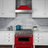 ZLINE 48" Snow Finish Wall Range Hood, Red Matte Shell, 8654RM-48