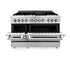 ZLINE 48" Stainless Steel 6.0 cu.ft. 7 Gas Burner/Electric Oven Range with Griddle RA48