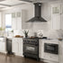 ZLINE 48" Wall Range Hood, Black Stainless, Crown Molding, BSKBNCRN-48