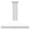 ZLINE 48" White Matte Range Hood, Stainless Steel Handle KB4SNX-WM-48