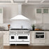 ZLINE 48" White Matte Range Hood, Stainless Steel Handle KB4SNX-WM-48