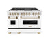 ZLINE 48"Autograph Range Dual Fuel, DuraSnow, White Door,RASZ-WM-48-CB