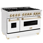ZLINE 48"Autograph Range Dual Fuel, DuraSnow, White Door,RASZ-WM-48-CB