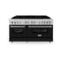 ZLINE 60" 7.4 cu. ft. Dual Fuel Range, Gas Stove and Electric Oven in Stainless Steel and Black Matte Door, RA-BLM-60