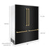 ZLINE 60" Autograph 32.2 cu. ft. 4-Door French Door Fridge Water/Ice Dispenser Black Stainless Steel Gold Accents RBIVZ-BS-60-G