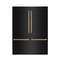 ZLINE 60" Autograph 32.2 cu. ft. 4-Door French Door Fridge Water/Ice Dispenser Black Stainless Steel Gold Accents RBIVZ-BS-60-G