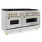 ZLINE 60" Autograph Edition Dual Fuel Range, DuraSnow, RASZ-SN-60-G