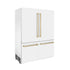 ZLINE 60" Autograph Edition French Door Refrigerator, Internal Water, Ice Dispenser, White Matte, Champagne Bronze Accents RBIVZ-WM-60-CB