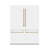 ZLINE 60" Autograph Edition French Door Refrigerator, Internal Water, Ice Dispenser, White Matte, Champagne Bronze Accents RBIVZ-WM-60-CB
