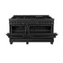 ZLINE 60" Dual Fuel Range, Black Stainless, Brass Burners, RAB-60