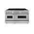 ZLINE 60" Dual Fuel Range, DuraSnow Stainless, RAS-SN-60