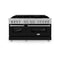 ZLINE 60" Dual Fuel Range Snow Stainless, Black Matte Door, RAS-BLM-60