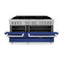 ZLINE 60" Dual Fuel Range Snow Stainless, Blue Matte Door, RAS-BM-60