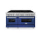 ZLINE 60" Dual Fuel Range Snow Stainless, Blue Matte Door, RAS-BM-60