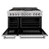 ZLINE 60" Dual Fuel Range, Snow Stainless, Brass Burners, RAS-SN-BR-60