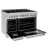 ZLINE 60" Dual Fuel Range, Snow Stainless, Brass Burners, RAS-SN-BR-60