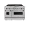 ZLINE 60" Dual Fuel Range, Snow Stainless, Brass Burners, RAS-SN-BR-60