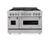 ZLINE 60" Dual Fuel Range, Snow Stainless, Brass Burners, RAS-SN-BR-60