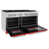 ZLINE 60" Professional Dual Fuel Range with Red Matte Door, RA-RM-60