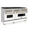 ZLINE 60"Autograph Range Dual Fuel, DuraSnow, White Door,RASZ-WM-60-G