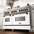 ZLINE 60"Autograph Range Dual Fuel, DuraSnow, White Door,RASZ-WM-60-G
