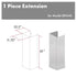 ZLINE 61 In. Snow Finished Stainless Steel Chimney Extension For Ceilings Up To 12.5 Ft. (8KN4S-E)