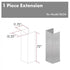 ZLINE 72 in. Extended Chimney and Crown, 8654-E