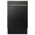 ZLINE Autograph 18" Dishwasher Black Stainless, Bronze, DWVZ-BS-18-CB