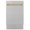 ZLINE Autograph 18" Dishwasher Stainless Door, Gold DWVZ-304-18-CB