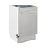 ZLINE Autograph 18" Dishwasher Stainless Door, Gold Handle DWVZ-304-18-G