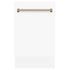 ZLINE Autograph 18" Dishwasher White Door, Bronze Handle DWVZ-WM-18-CB