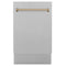 ZLINE Autograph 18" DuraSnow Dishwasher, Bronze Handle DWVZ-SN-18-CB