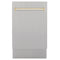 ZLINE Autograph 18" DuraSnow Dishwasher, Gold Handle DWVZ-SN-18-G