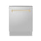 ZLINE Autograph 24" Dishwasher Stainless Door, Gold Handle DWVZ-304-24-G