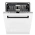 ZLINE Autograph 24" Dishwasher White Door, Black Handle DWMTZ-WM-24-MB
