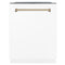 ZLINE Autograph 24" Dishwasher, White Door, Bronze DWMTZ-WM-24-CB