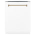 ZLINE Autograph 24" Dishwasher, White Door, Bronze DWMTZ-WM-24-CB
