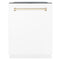 ZLINE Autograph 24" Dishwasher White Door, Gold DWMTZ-WM-24-G
