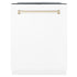 ZLINE Autograph 24" Dishwasher White Door, Gold DWMTZ-WM-24-G