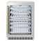 ZLINE Autograph 24 in. Dual Zone 44 Bottle Wine Cooler With Stainless Steel Glass Door And Champagne Bronze Handle RWDOZ-GS-24-CB