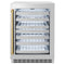 ZLINE Autograph 24 in. Dual Zone 44 Bottle Wine Cooler With Stainless Steel Glass Door And Polished Gold Handle RWDOZ-GS-24-G