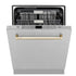 ZLINE Autograph Edition 24" Dishwasher DuraSnow, Gold DWMTZ-SN-24-G