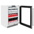 ZLINE Autograph Edition 24 in. Touchstone 151 Can Beverage Fridge With Stainless Steel Glass Door And Matte Black Handle RBSOZ-GS-24-MB