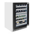 ZLINE Autograph Edition 24 in. Touchstone Dual Zone 44 Bottle Wine Cooler With Panel Ready Glass Door And Matte Black Handle RWDPOZ-24-MB