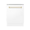 ZLINE Autograph White Door 24" Dishwasher, Gold Handle DWVZ-WM-24-G