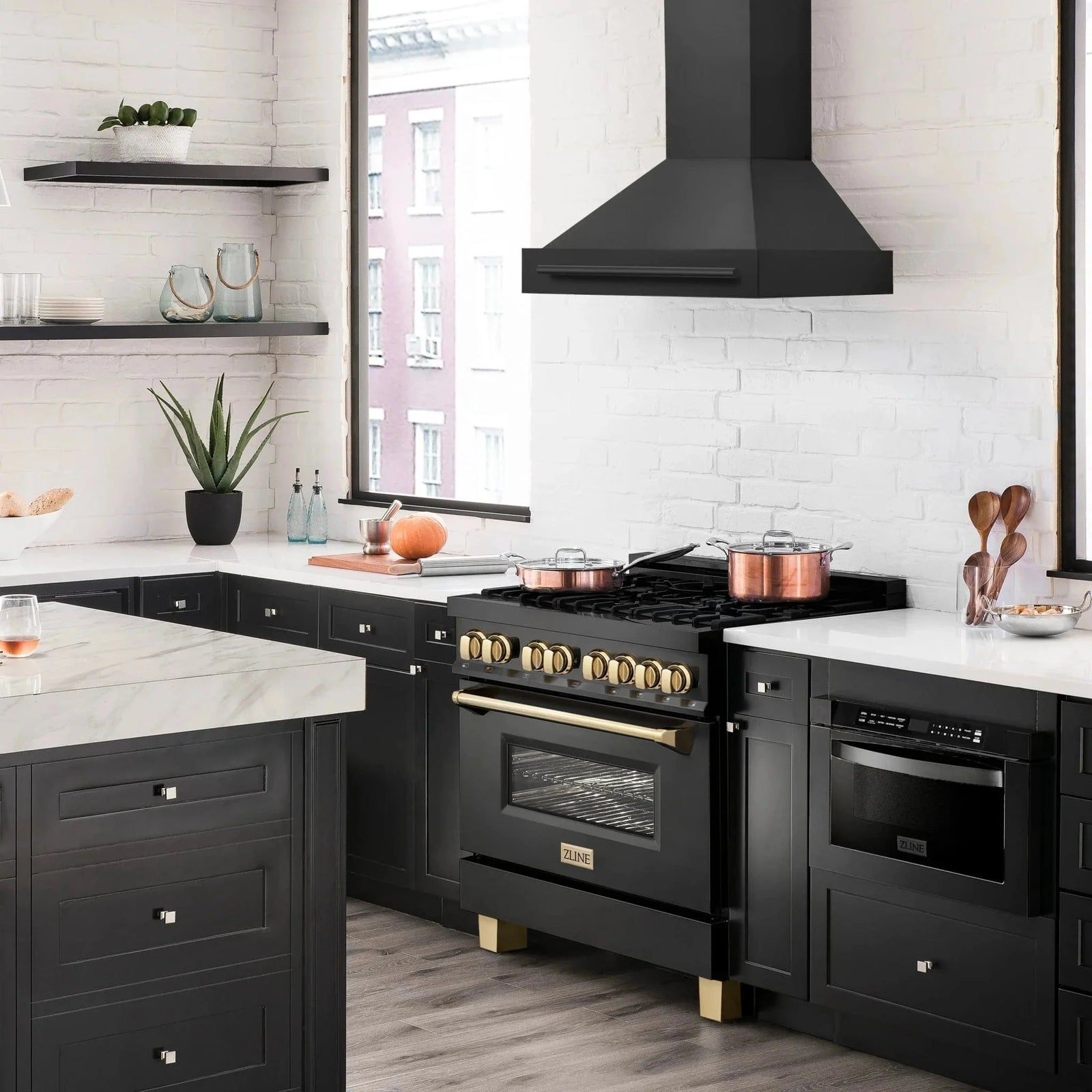 ZLINE Black Stainless Steel Range Hood with Black Stainless Steel Handle - BS655-30-BS